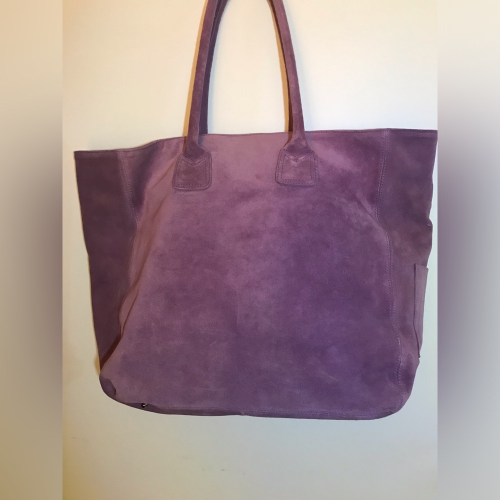 LAI Large lavender suede tote bag